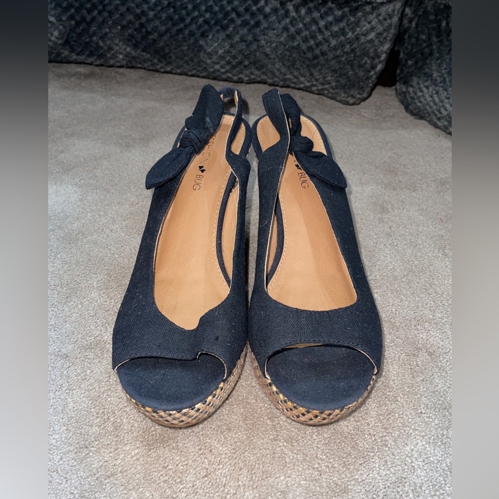 Black Wedge Heels